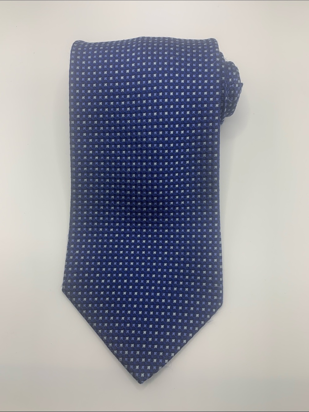 Vintage Brooks Brothers Navy Blue Silk Micro-Pattern Tie